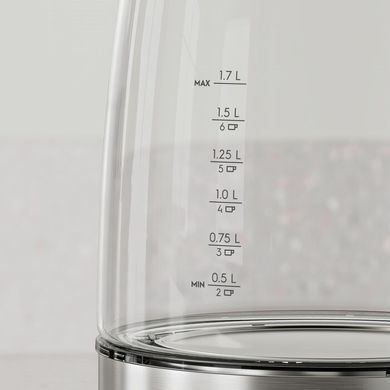 Electrolux Електрочайник, 1,7л, Strix, скло, чорний+нерж E4GK1-4GB фото