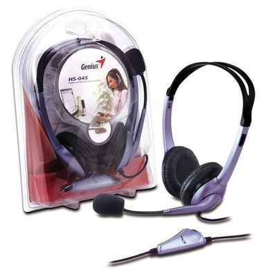 Genius Гарнітура ПК стерео HS-04S, 2х mini-jack, 2м, фіолетовий 31710025100 фото