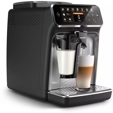 Philips Кофемашина Series 4400 LatteGo, 1.9л, зерно+мол., автомат.капуч, дисплей, авторецептов -8, черный EP4346/71 фото