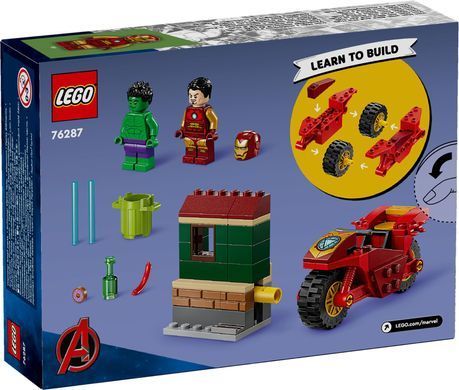 LEGO Конструктор Marvel Железный Человек на мотоцыкле и Халк 76287 фото