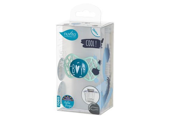 Nuvita Пустушка Air55 Cool 0міс+, симетрична, з ковпачком, BOY блакитний NV7065NG фото