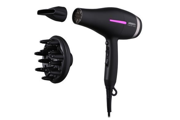 Фен Ardesto Violet PRO HD-Y223PRO, 850-2200Вт, 2 скорости, 3 темп.режима, диффузор, черный HD-Y223PRO фото