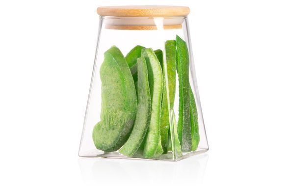 Банка для зберігання Ardesto Fresh, конус, 740 мл, скло, бамбук AR1374BLC фото