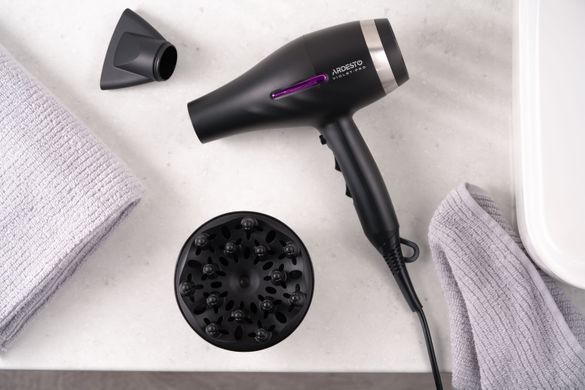 Фен Ardesto Violet PRO HD-Y223PRO, 850-2200Вт, 2 скорости, 3 темп.режима, диффузор, черный HD-Y223PRO фото