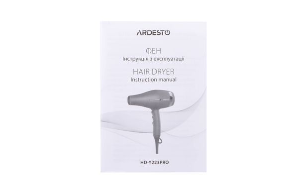 Фен Ardesto Violet PRO HD-Y223PRO, 850-2200Вт, 2 скорости, 3 темп.режима, диффузор, черный HD-Y223PRO фото