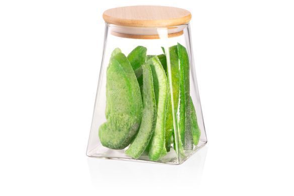 Банка для зберігання Ardesto Fresh, конус, 740 мл, скло, бамбук AR1374BLC фото