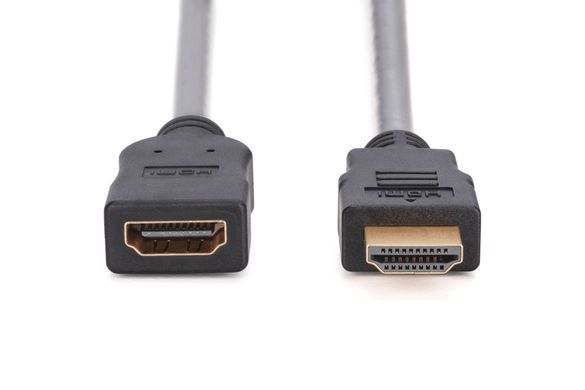 Digitus Кабель HDMI High speed + Ethernet (AM/AF) 2.0м, чорний AK-330201-020-S фото
