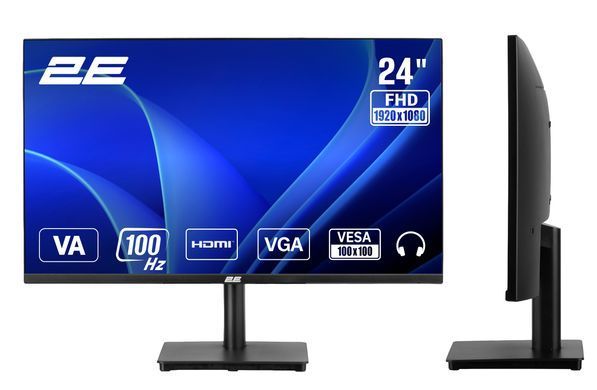 2E Монітор 2E 23.8" A2425B D-Sub, HDMI, VA, 100Hz, FreeSync 2E-A2425B-01.EU фото