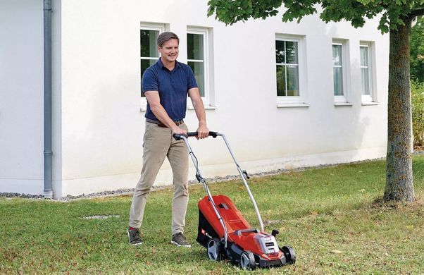 Einhell Газонокосарка акумуляторна безщіткова GE-CM 18/33 Li- Solo 18В 33см 25-65мм 30л 10.1кг без АКБ і ЗП 3413266 фото