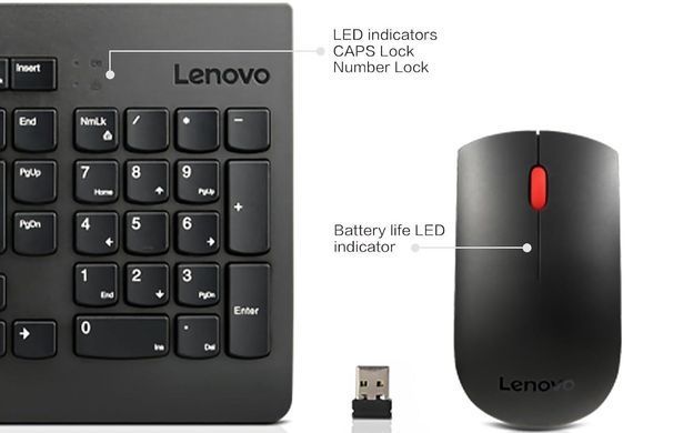 Lenovo Комплект клавиатура и мышь Essential Wireless Keyboard and Mouse Combo Gen2 Ukraine 4X31N50709 фото