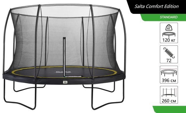 Батут Salta Comfort Edition круглый, 396см, черный 5077A фото