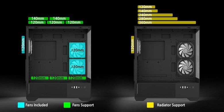 Zalman Корпус Chronix V2 без БЖ, 1xUSB3.0, 1xUSB2.0, 1x Type C, 2x120мм ARGB Reverse, 4x120мм ARGB, VGA 410мм, LCS ready, TG Side/Front Panel, ATX, чорний CHRONIXV2BLACK фото