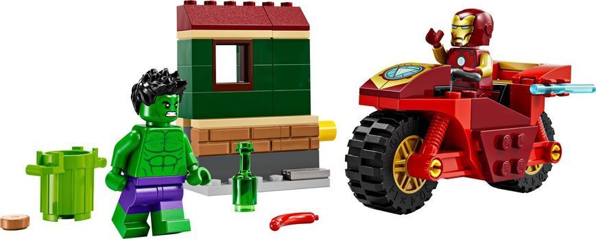 LEGO Конструктор Marvel Железный Человек на мотоцыкле и Халк 76287 фото
