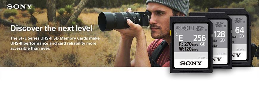 Sony Карта пам'яті 128GB SDXC C10 UHS-II U3 V60 R270/W120MB/s Entry SFE128.ET4 фото