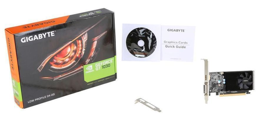 Gigabyte Видеокарта GeForce GT 1030 2GB GDDR4 Low Profile Silent GV-N1030D4-2GL фото