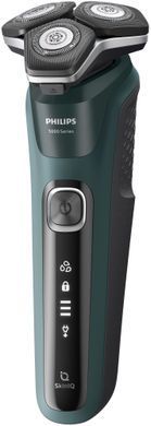 Philips Бритва електр. роторна Series 5000, 9Вт, бритв.головок-3, Li-Ion, сух.+волог., тример, чорно-зелений S5884/50 фото