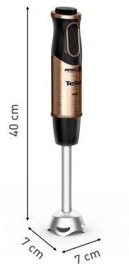 Tefal Блендер заглибний Quickchef 1000Вт, 3в1, чаша-800мл, чопер-500мл, турборежим, чорно-бронзовий HB656G10 фото