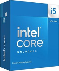 Intel Центральний процесор Core i5-14600KF 14C/20T 3.5GHz 24Mb LGA1700 125W w/o graphics Box BX8071514600KF фото