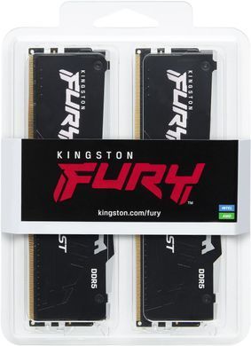 Kingston Пам'ять ПК Kingston DDR5 64GB KIT (32GBx2) 6000 FURY Beast KF560C36BBEAK2-64 фото