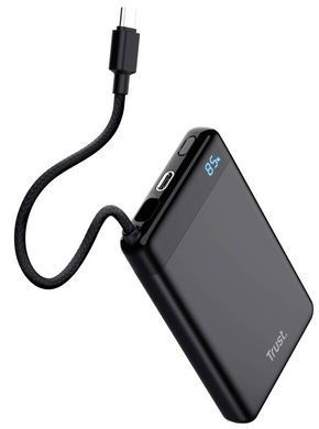 Trust Акумулятор портативний літій-іонний power bank Trust Fiera, 10000мА&middot;год, 2хUSB-C, 20W, PD/QC 3.0, чорний 25880_TRUST фото