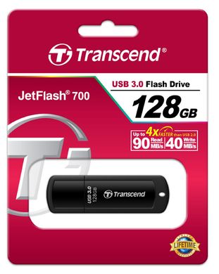 Накопитель Transcend 128GB USB 3.1 Type-A JetFlash 700 Black TS128GJF700 фото