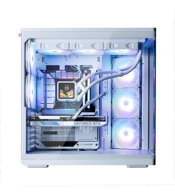 Zalman Корпус P60 без БЖ, 2xUSB3.0, 1x Type C, 3x120мм ARGB Reverse, 2x120мм ARGB, VGA 435мм, LCS ready, Curved Tempered Glass, Dual Chamber, ATX, білий P60WHITE фото