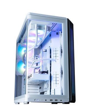Zalman Корпус P60 без БЖ, 2xUSB3.0, 1x Type C, 3x120мм ARGB Reverse, 2x120мм ARGB, VGA 435мм, LCS ready, Curved Tempered Glass, Dual Chamber, ATX, білий P60WHITE фото