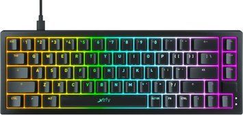 Cherry Xtrfy Клавіатура механічна K5 68Key, Kailh Red, USB-A, EN/UA, Hot-swap, RGB, Чорний K5-RGB-CPT-BLACK-R-UKR фото