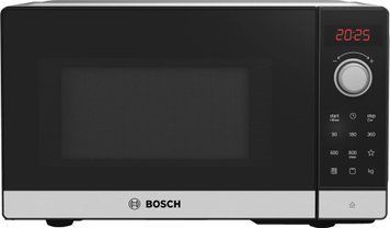 Bosch Мікрохвильова піч, 20л, електр. управл., 800Вт, гриль, дисплей, чорний FEL023MS1 фото