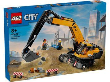 LEGO Конструктор City Жолтый строительный экскаватор 60420 фото