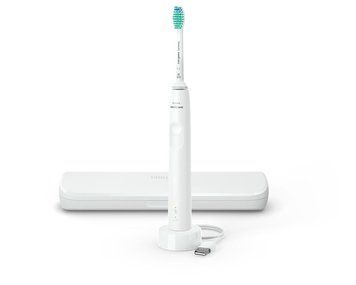 Philips Щітка зубна електр. Sonicare Gemini 3100, 31т. колив/хв, насадок-1, футляр, білий HX3673/13 фото