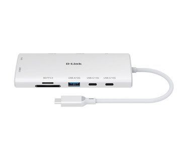 D-Link USB-С Хаб DUP-A01 10in1 2xHDMI, 1xGE, 2xUSB-C, 1xUSB-A 3.1, 1xUSB-A 3.0, 1xSD, 1xmicroSD, 1xUSB-C PD DUP-A01 фото