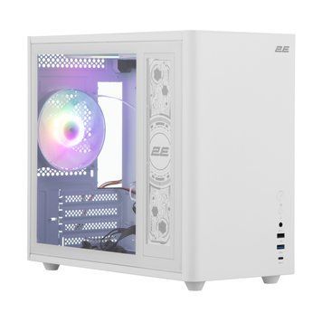 2E Корпус 2E Credo Plus V350WG без БЖ, 1xUSB3.0, 1х USB 2.0, 1xUSB Type-C, 3x120мм, VGA 350мм, LCS ready, TG Side Panel, mATX, білий 2E-V350WG фото