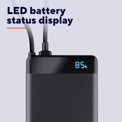 Trust Акумулятор портативний літій-іонний power bank Trust Fiera, 10000мА&middot;год, 2хUSB-C, 20W, PD/QC 3.0, чорний 25880_TRUST фото
