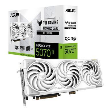 ASUS Видеокарта GeForce RTX 5070 TI 16GB GDDR7 OC TUF-RTX5070TI-O16G-BTF-WHITE белый 90YV0N60-M0NA00 фото
