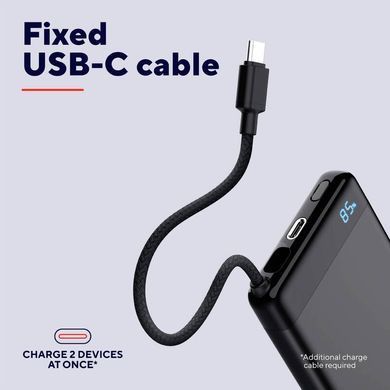 Trust Акумулятор портативний літій-іонний power bank Trust Fiera, 10000мА&middot;год, 2хUSB-C, 20W, PD/QC 3.0, чорний 25880_TRUST фото