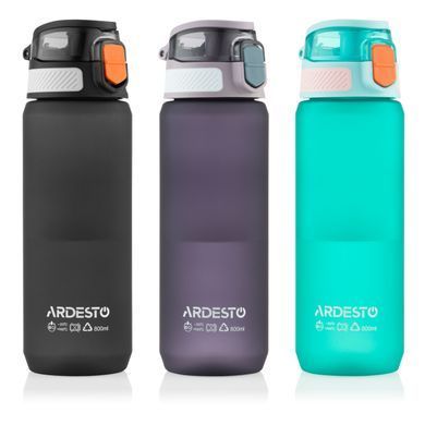 ARDESTO Пляшка для води Matte 800мл, пластик, блакитний