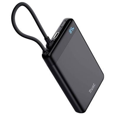 Trust Акумулятор портативний літій-іонний power bank Trust Fiera, 10000мА&middot;год, 2хUSB-C, 20W, PD/QC 3.0, чорний 25880_TRUST фото