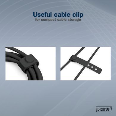 Digitus Кабель USB-C заряджання/синхронізації, 1м, USB 3.2 Gen2, 10G, 100W, 4K, силіконовий, чорний AK-300342-010-S фото