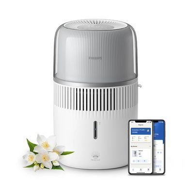 Philips Зволожувач повітря традиційне зволоження Series 5000, 56м2, 4.5л, 400мл/г, електр. кер-ння, режим сну, нічник, білий