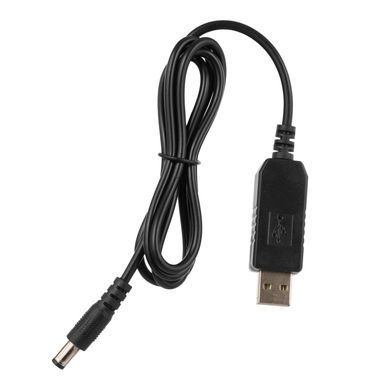 2E Кабель USB-A > DC 5.5х2.5мм живлення 1м, 12В/1A, чорний 2E-CCAD12-BK фото