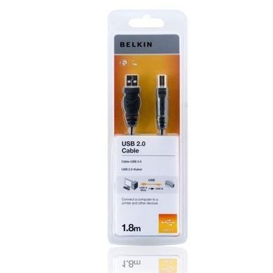 Belkin Кабель зарядки/синхронизации USB-A > USB-B, 1.8м, черный F3U154bt1.8M фото