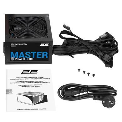 2E Блок питания Master Power (550W) >80% 80+ White 120мм 1xMB 24pin(20+4) 1xCPU 8pin(4+4) 3xMolex 5xSATA 2xPCIe 8pin(6+2) 2E-MP550-120APFC фото
