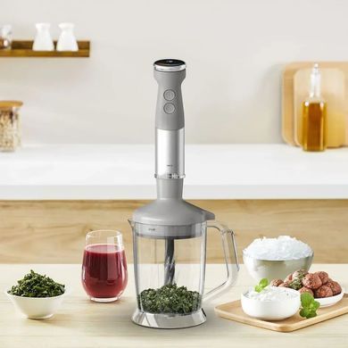 Tefal Блендер Tefal заглибний Quickchef+ 1000Вт, 3в1, чаша-800мл, чопер-1000мл, турборежим, сріблясто-сірий