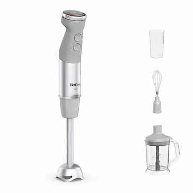 Tefal Блендер Tefal заглибний Quickchef+ 1000Вт, 3в1, чаша-800мл, чопер-1000мл, турборежим, сріблясто-сірий