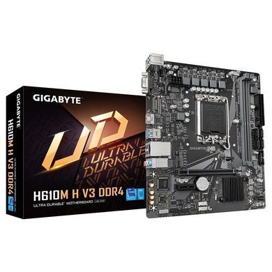 Gigabyte Материнська плата H610M H V3 DDR4 s1700 H610 2xDDR4 HDMI D-Sub mATX H610M_H_V3_DDR4 фото