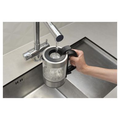 Sencor Електрочайник Sencor 0.5л, Strix, пластик, в комплекті 2 склянки + 2 ложки, скло, нерж. сталь SWK160SS фото