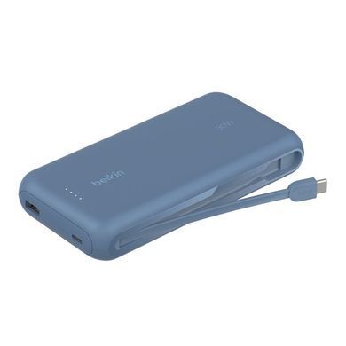 Belkin Акумулятор портативний літій-іонний Power Bank Belkin 20000мА&middot;год, 20Вт, з інтегрованим кабелем USB-C, синій BPB024HQBL фото