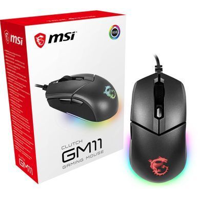 MSI Мышь Clutch GM11, RGB, USB-A, черный S12-0402020-CLA фото