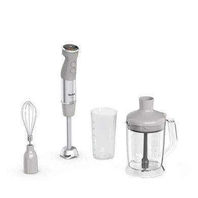 Tefal Блендер Tefal заглибний Quickchef+ 1000Вт, 3в1, чаша-800мл, чопер-1000мл, турборежим, сріблясто-сірий
